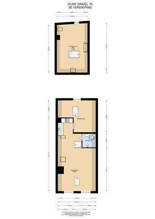 Floorplan - Oude Singel 76, 2312 RD Leiden